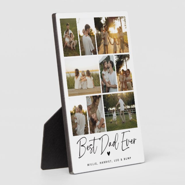 Best Dad Ever 9 Photo Collage Keepake Plaque (Side)