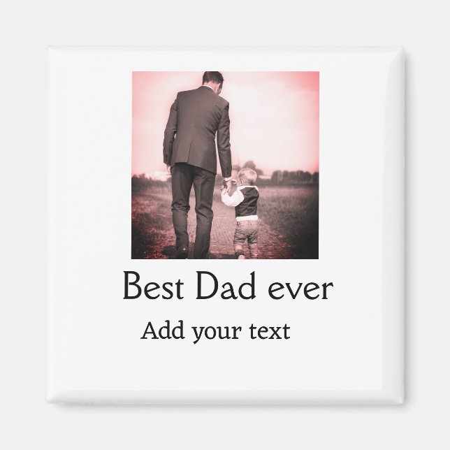 Best dad ever add name image fathers day text mess magnet (Front)