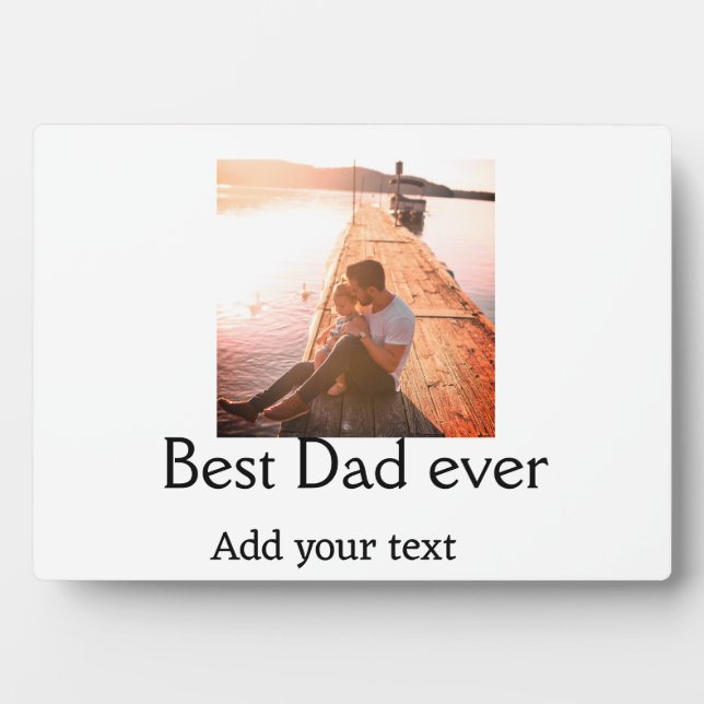 Best dad ever add name image fathers day text mess plaque (Front)