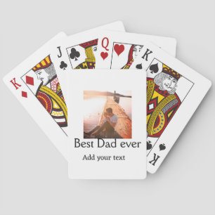 Best dad ever add name image fathers day text mess playing cards