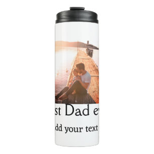 Best dad ever add name image fathers day text mess thermal tumbler