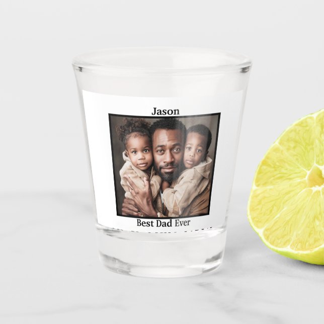 Best Dad Ever African American personalise  Shot Glass (Front)