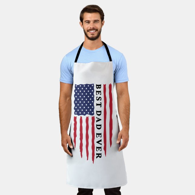 Best Dad Ever American Flag Apron (Worn)