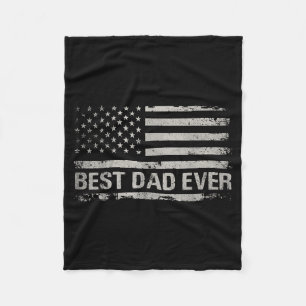 Best Dad Ever American Flag for Men Women Adult Fleece Blanket