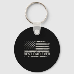 Best Dad Ever American Flag for Men Women Adult Key Ring
