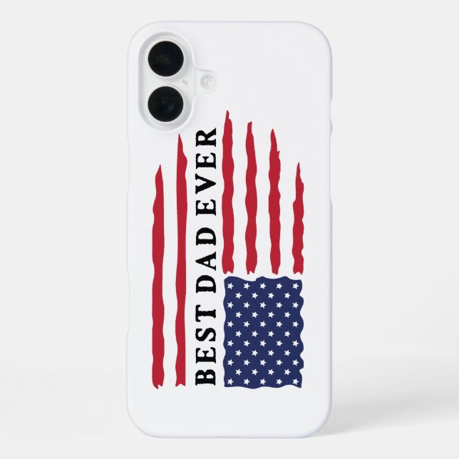 Best Dad Ever American Flag iPhone Case (Back)