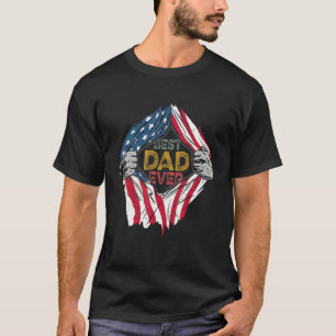 Best Dad Ever American Flag Super Hero Father's Da T-Shirt