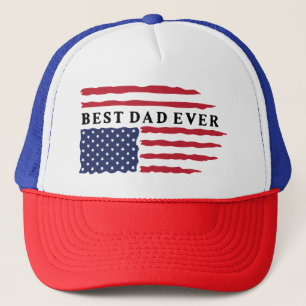 Best Dad Ever American Flag Trucker Hat