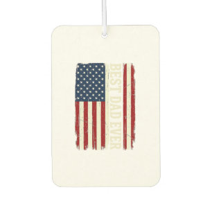 Best Dad Ever American Flag Vintage Vector Shirt_1 Car Air Freshener