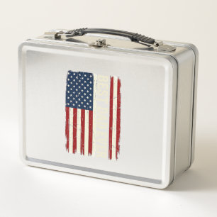 Best Dad Ever American Flag Vintage Vector Shirt_1 Metal Lunch Box