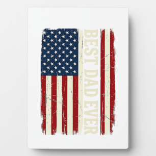 Best Dad Ever American Flag Vintage Vector Shirt_1 Plaque
