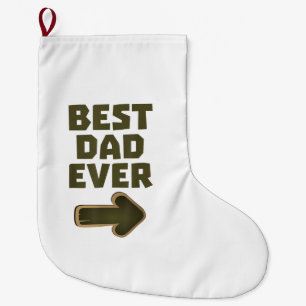 Best Dad Ever Arrow Graphic Logo Large Christmas Stocking
