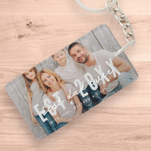 Best Dad Ever Athletic Modern Photo Father's Day Key Ring