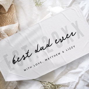 Best Dad Ever Athletic Modern Preppy Father's Day Bath Towel
