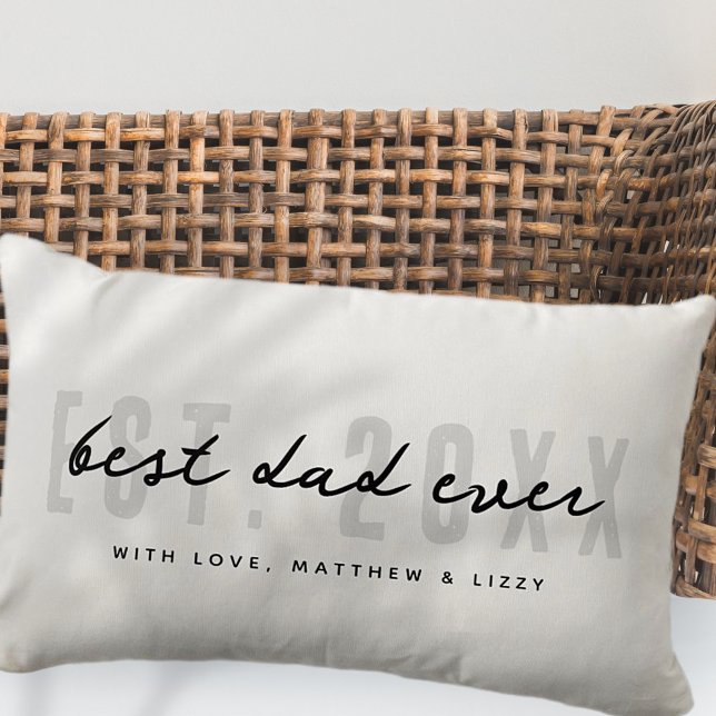 Best Dad Ever Athletic Modern Preppy Father's Day Lumbar Cushion (Creator Uploaded)