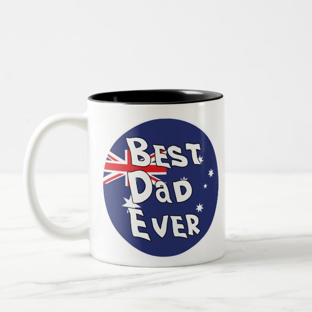 Best Dad Ever Australia Flag Two-Tone Coffee Mug (Left)