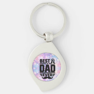Best Dad Ever Award Ribbon Moustache Gift  Key Ring
