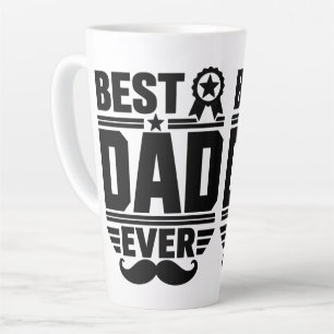 Best Dad Ever Award Ribbon Moustache Gift Latte Mug