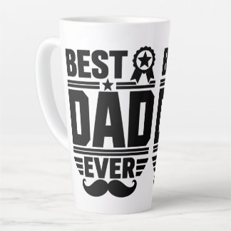 Best Dad Ever Award Ribbon Moustache Gift Latte Mug