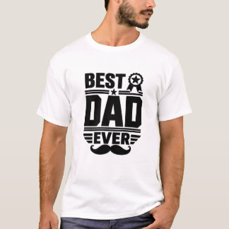 Best Dad Ever Award Ribbon Moustache Gift T-Shirt