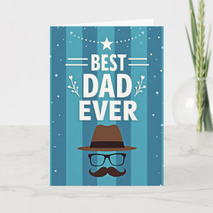 Best Dad Ever Azure Striped Card