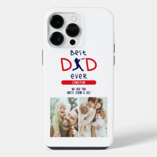 Best Dad Ever Baseball Photo Modern Fathers Day iPhone 14 Pro Max Case