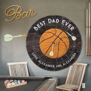 Best Dad Ever Basketball  Distressed text  Planner Dartboard