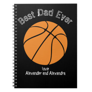Best Dad Ever Basketball Distressed text Planner Notebook