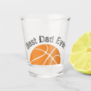 Best Dad Ever Basketball Distressed text Shot Glass