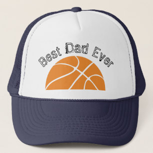 Best Dad Ever Basketball  Distressed text Trucker Hat