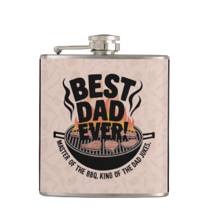 Best Dad Ever BBQ Design – King of the Grill Hip Flask