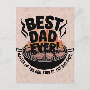 Best Dad Ever BBQ Design – King of the Grill Postcard
