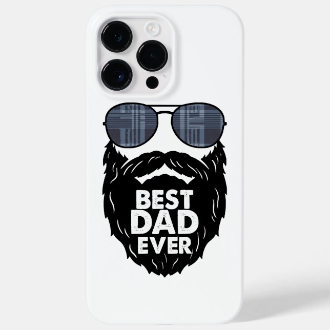 Best Dad ever; beard; bearded Dad; sunglasses; bla Case-Mate iPhone Case (Back)