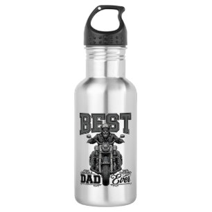 Best Dad Ever Biker Vintage Engraving T-Shirt_1 532 Ml Water Bottle