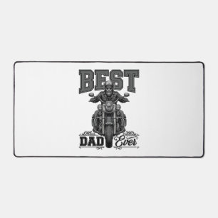 Best Dad Ever Biker Vintage Engraving T-Shirt_1 Desk Mat