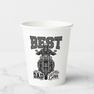 Best Dad Ever Biker Vintage Engraving T-Shirt_1 Paper Cups