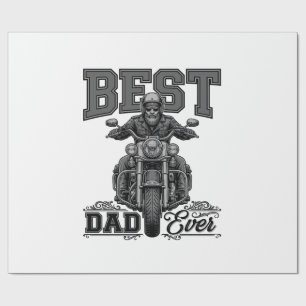 Best Dad Ever Biker Vintage Engraving T-Shirt_1 Wrapping Paper