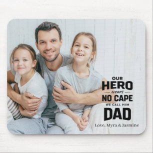 Best Dad Ever Black Custom Photo Gift From Kids  Mouse Pad