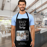 Best Dad Ever Black Custom Photo Keepsake Apron<br><div class="desc">Best Dad Ever Black Custom Photo Keepsake Apron. Make a personalised apron for the best dad ever. White modern typography on a black background. Add your favourite photo and customise the text with your names. You can change any text on the apron. A lovely keepsake for a birthday, Christmas or...</div>