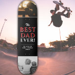 Best Dad Ever Black Father`s Day 2 Photo Collage Skateboard<br><div class="desc">Modern Best Dad Ever Black Father`s Day 2 Photo Collage skateboard with names. Trendy red and white typography is on a black background. Add 2 favourite photos and your names in the sweet message. This modern custom skateboard is a perfect gift for a dad or a new dad on Father`s...</div>