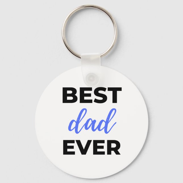 Best Dad Ever Black Key Ring (Front)