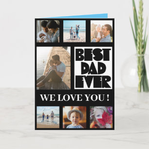 Best Dad Ever Black & White Photo Collage Card