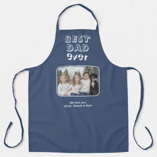 Best Dad Ever Blue Custom Photo Keepsake Apron