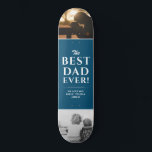 Best Dad Ever Blue Father`s Day 2 Photo Collage Skateboard<br><div class="desc">Modern Best Dad Ever Blue Father`s Day 2 Photo Collage skateboard with names. Trendy white typography is on a dark blue background. Add 2 favourite photos and your names in the sweet message. This modern custom skateboard is a perfect gift for a dad or a new dad on Father`s Day,...</div>