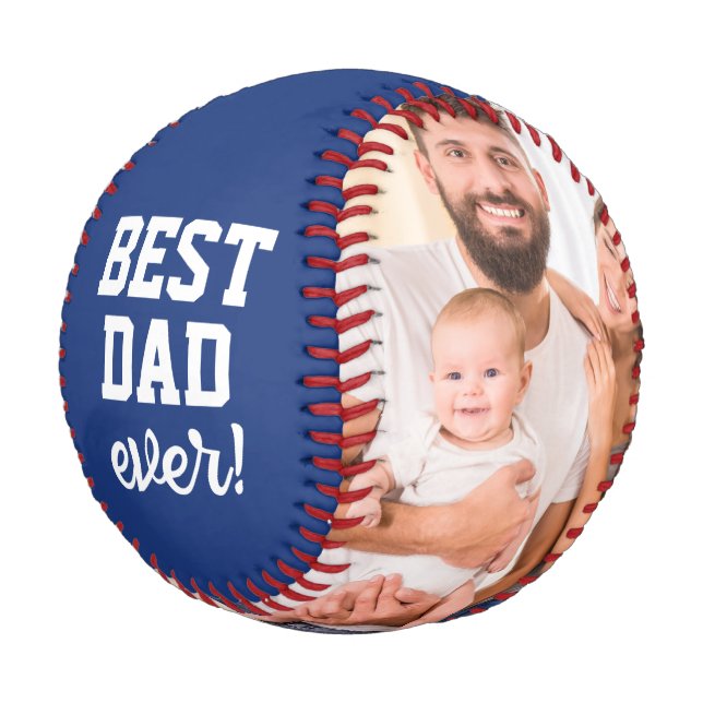 Best Dad Ever Blue Father's day Photos Custom  Baseball (Angled)