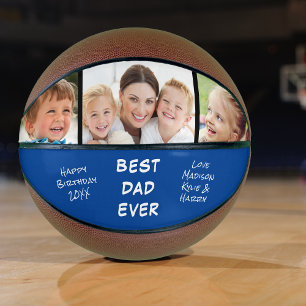Best Dad Ever Blue Photo Basketball