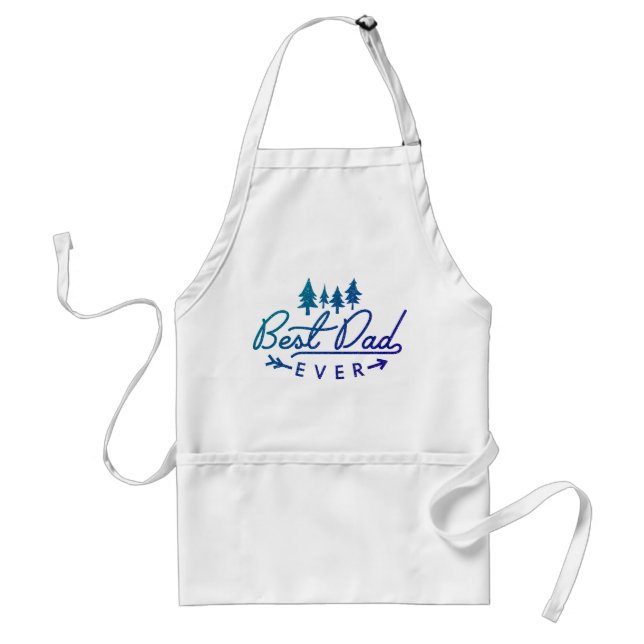 Best Dad Ever Blue Typography Trees Father's Day Standard Apron (Front)