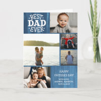 Best Dad Ever Blue Wood 5 Photo Father's Day