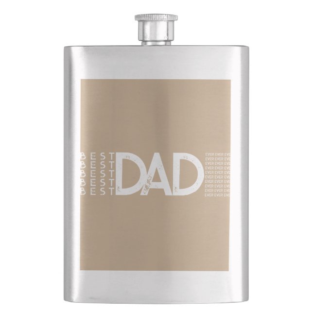 Best Dad Ever Bold Typography Hip Flask (Front)