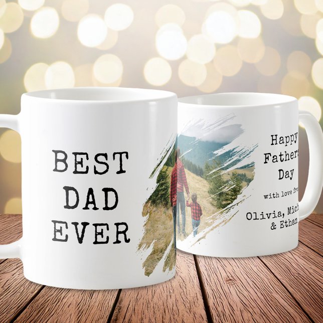 Best Dad Ever Brush Stroke Photo Coffee Mug (Creator Uploaded)